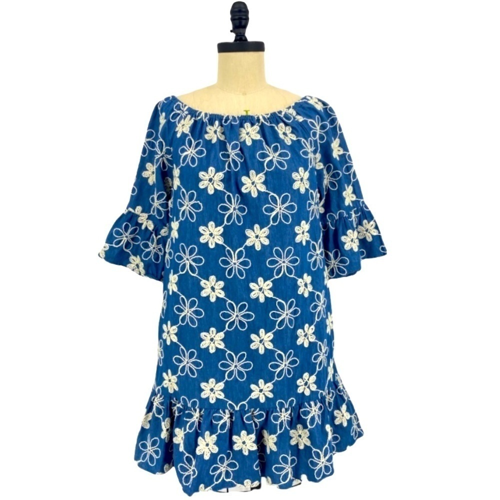 Floral Boho embroidered Ruffle tail dress By Label by five twelve NEW